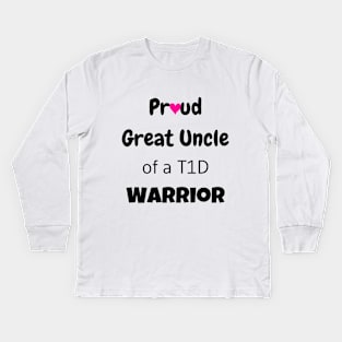 Proud Great Uncle Black Text Pink Heart Kids Long Sleeve T-Shirt